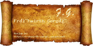 Frühwirth Gergő névjegykártya