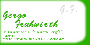 gergo fruhwirth business card